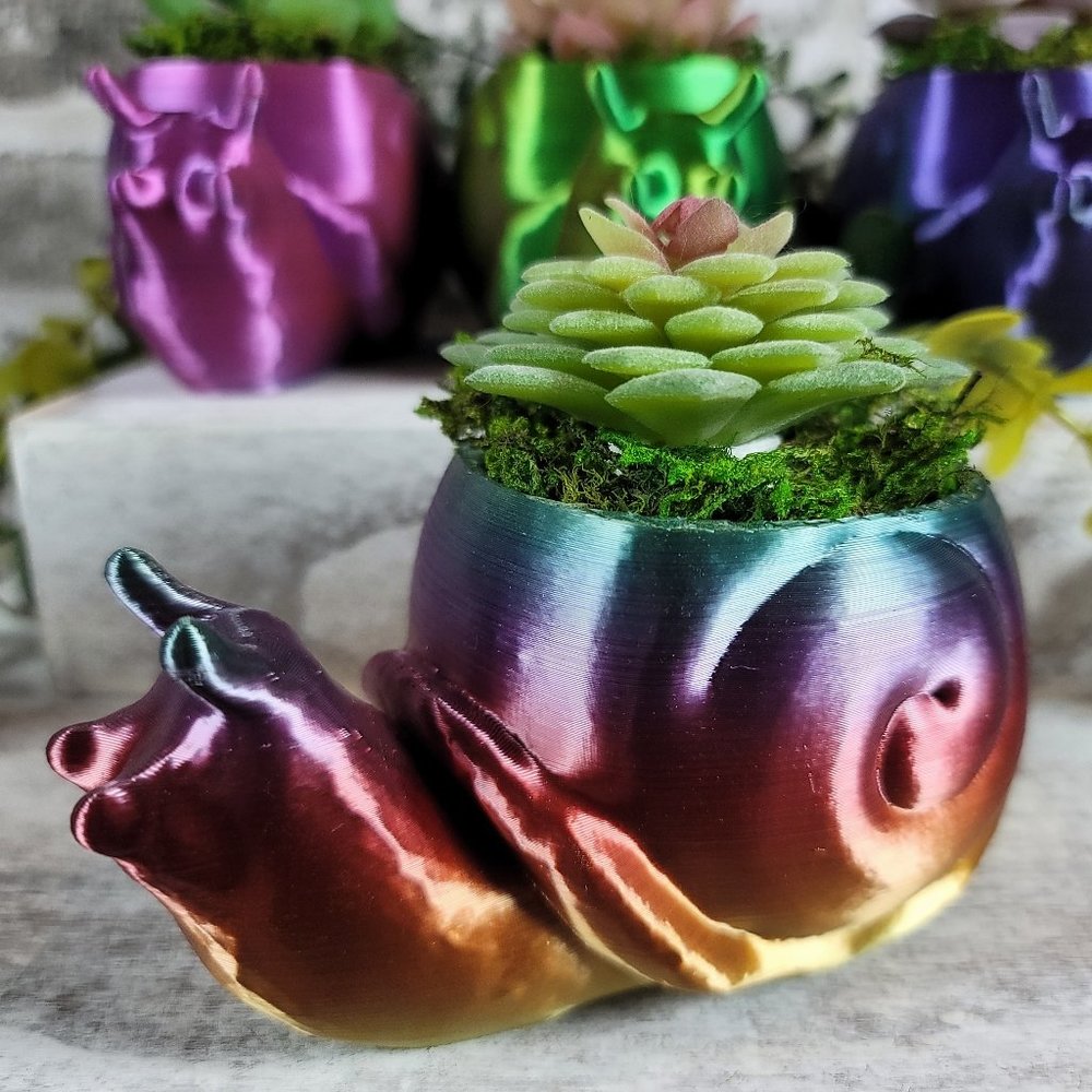 Snail Succulent Planter | Home Decor | Unique Gift | 3D Printed